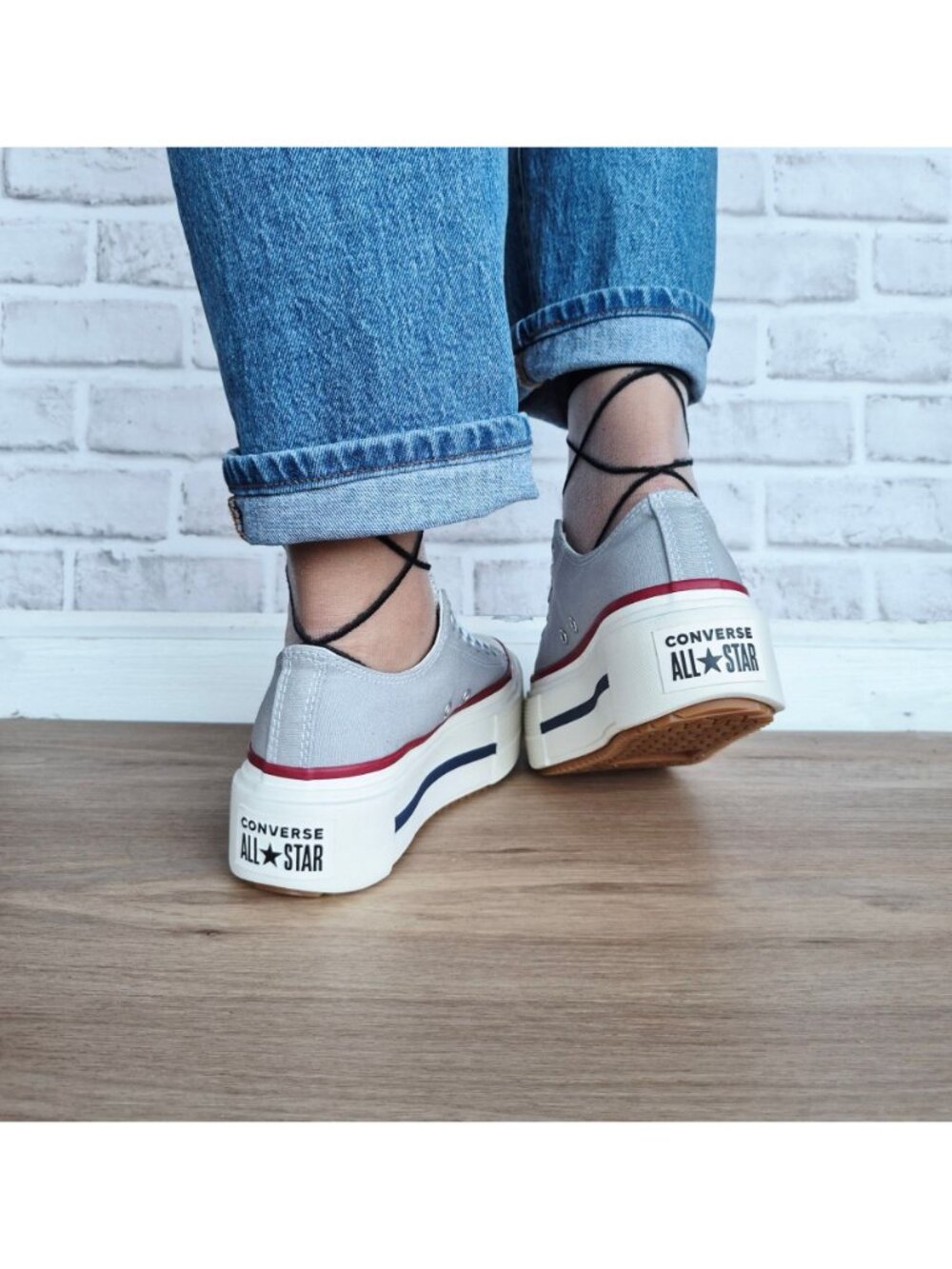 ⭐Converse Chuck Taylor Lift Double Stack 7.5 Women's shoes Sneaker Grey A16065C - Picture 5 of 13